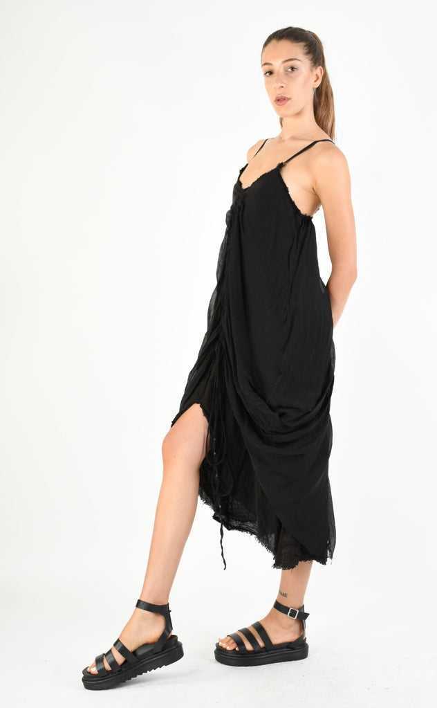 A39B SM27224 Dress Linen Viscose Silk Black 278 Dresses Dress Woman SANTAMUERTE TEPHRA