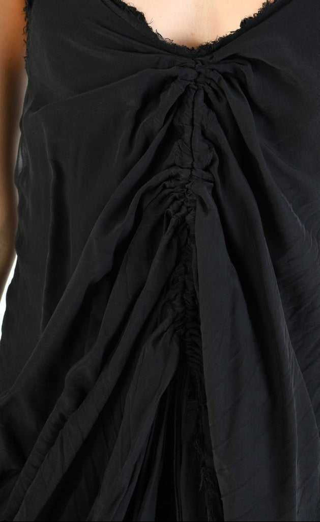 A39B SM27224 Dress Linen Viscose Silk Black.