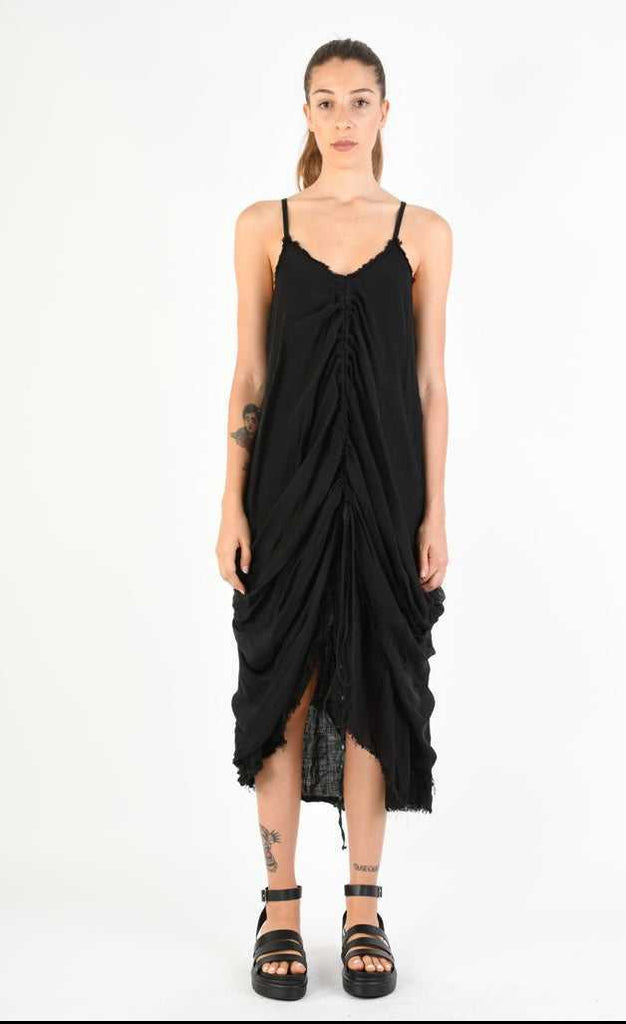 A39B SM27224 Dress Linen Viscose Silk Black.