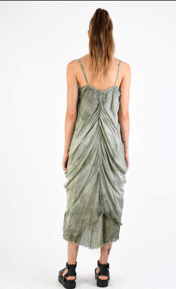 A39B SM27224 Dress Linen & Viscose Silk Olive 278 Dresses Dress Woman SANTAMUERTE TEPHRA