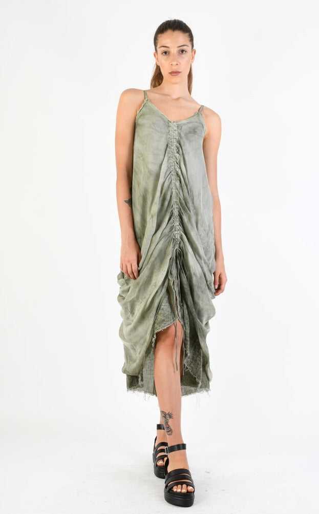 A39B SM27224 Dress Linen & Viscose Silk Olive 278 Dresses Dress Woman SANTAMUERTE TEPHRA