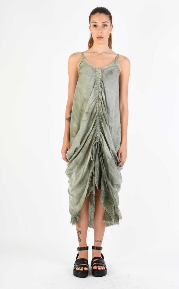 A39B SM27224 Dress Linen & Viscose Silk Olive 278 Dresses Dress Woman SANTAMUERTE TEPHRA