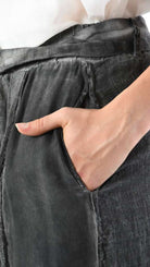 A39B SM27525 TROUSERS in Linen & Viscose Silk Cold Dyed Gray Storm