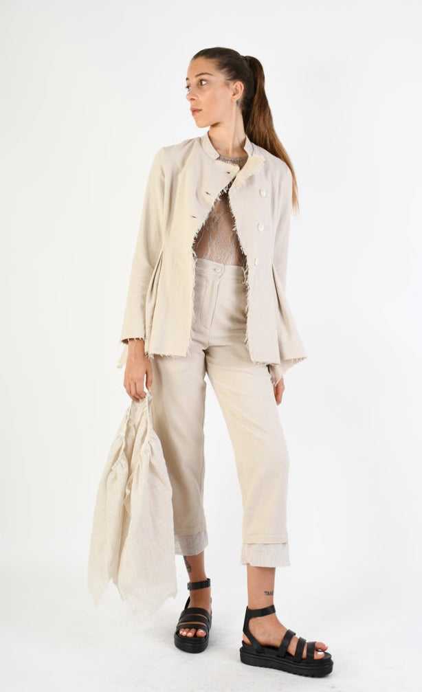 A39B SM29124 JACKET Flared Cotton & Gauze Linen Sand 358 Coats & Jackets Jackets Woman SANTAMUERTE TEPHRA