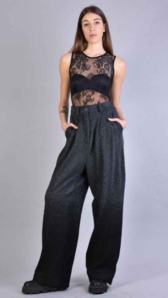 A39B SM2125  Low Crotch Trousers Grey