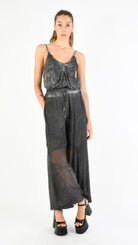 A39B SM31025 PANTS in Gabardine Cotton & Viscose Grey Storm