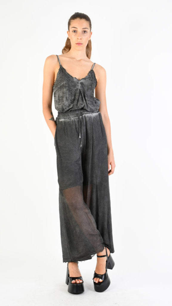 A39B SM31025 PANTS in Gabardine Cotton & Viscose Grey Storm