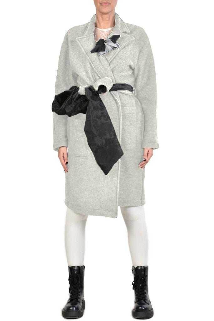 9B SM60TEPHRA1 GREY boiled wool coat.