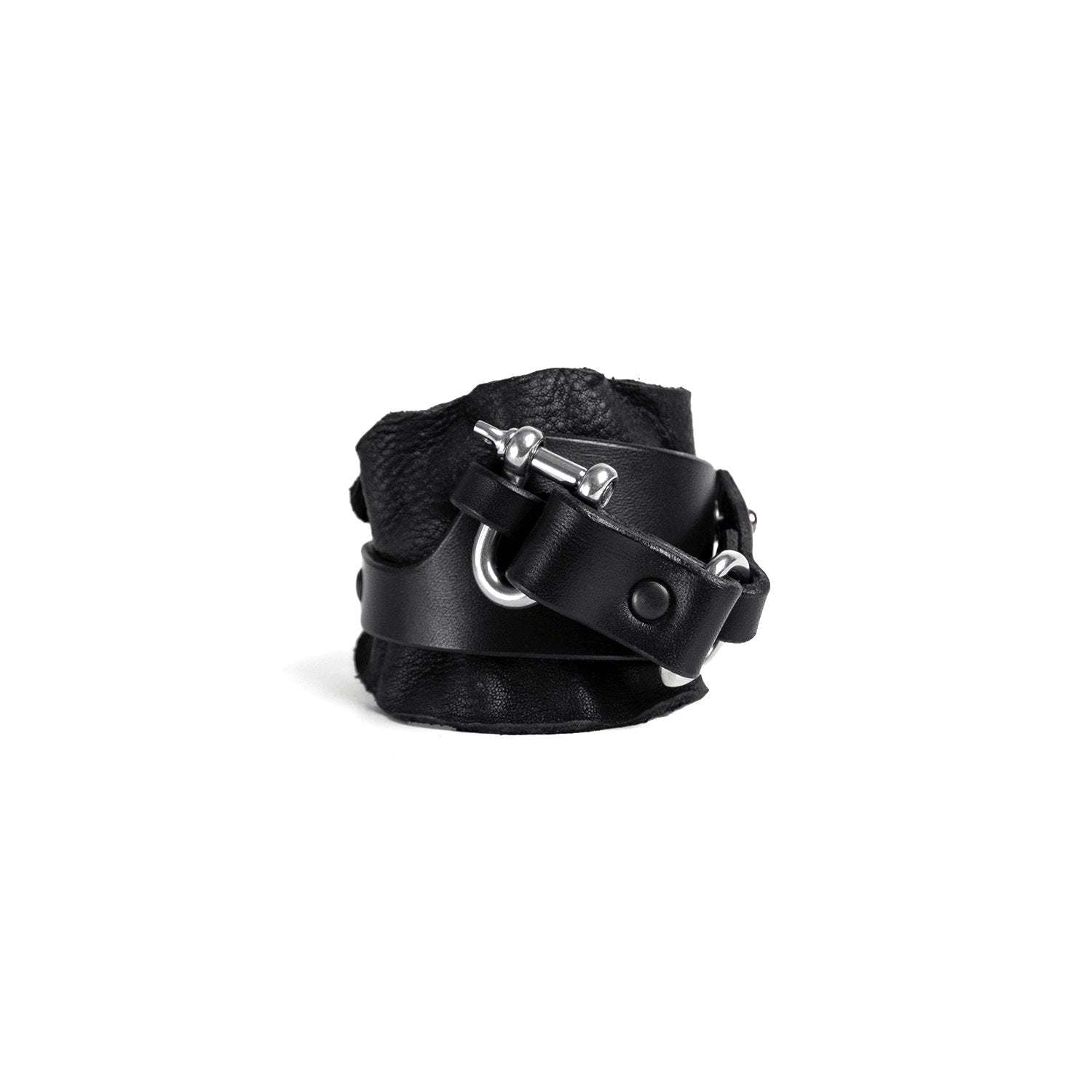 A3TEPHRA 1823 BLACK leather cuff unisex