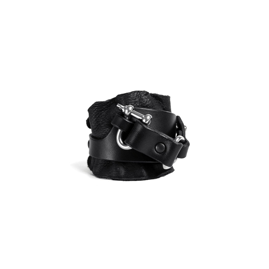 A3TEPHRA 1823 BLACK leather cuff unisex 145 Accessori Unisex Unisex Fashion Accessories TEO TEPHRA