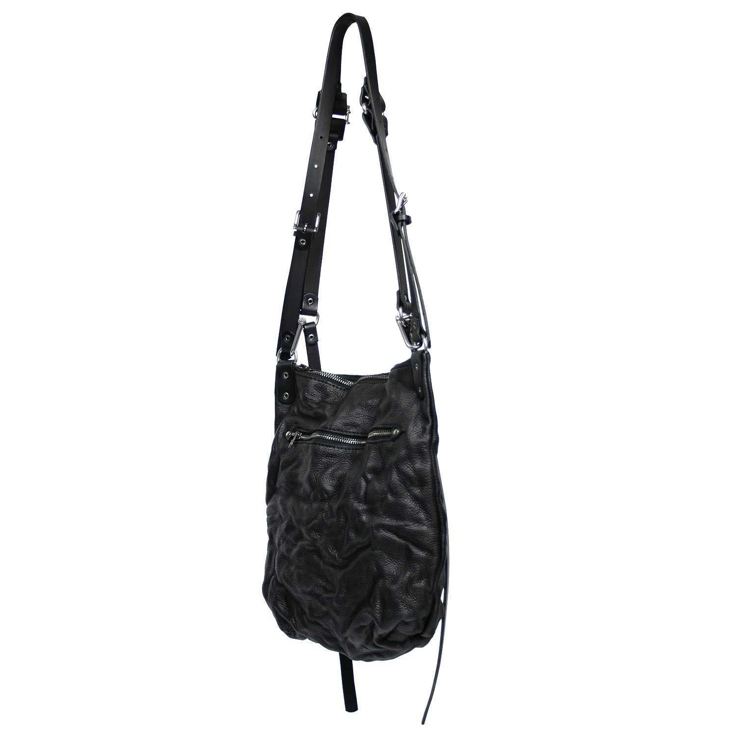 A3TEPHRA1323 BLACK Backpack leather handmade unisex