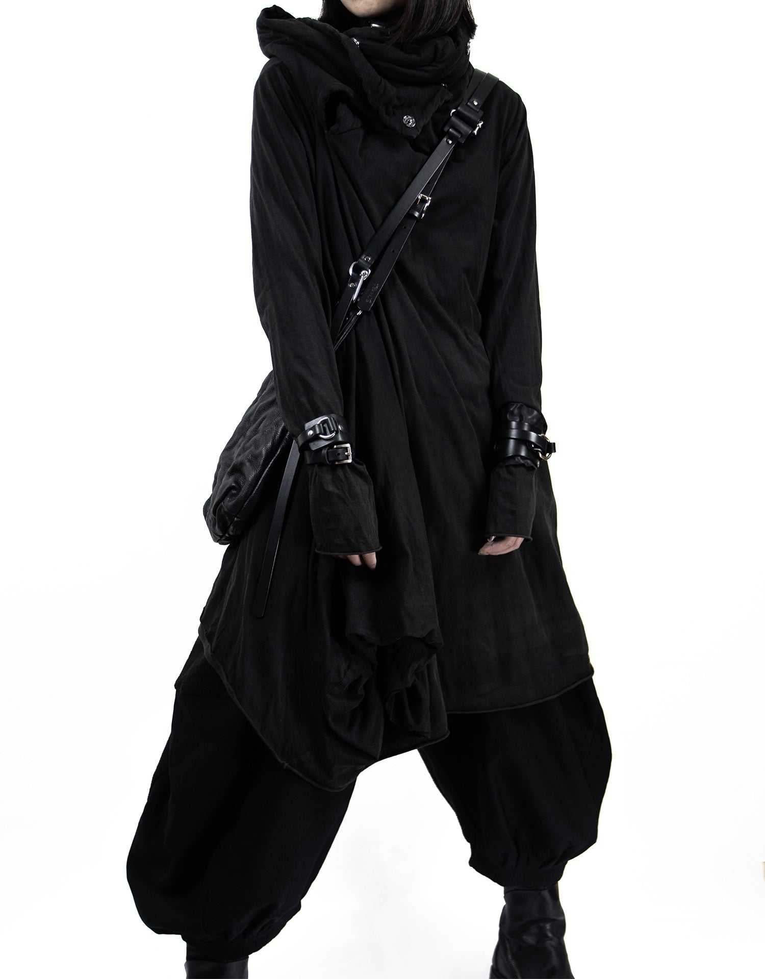 A3TEPHRA1323 BLACK Backpack leather handmade unisex