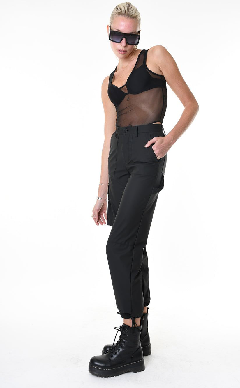 A34Z LW68825 TROUSER Rubberized Technical Fabric﻿ Stretch Black