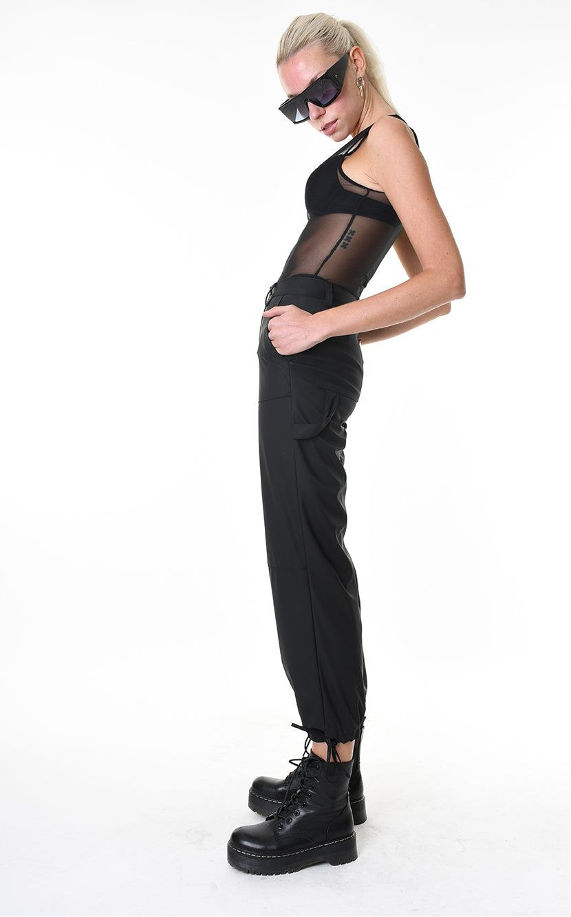A34Z LW68825 TROUSER Rubberized Technical Fabric﻿ Stretch Black