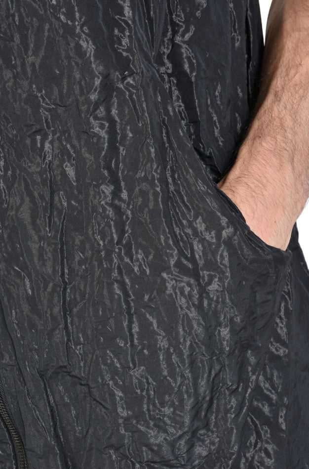 Crumpled Metallic Nylon Oversize Gilet