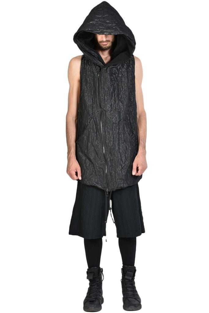 Crumpled Metallic Nylon Oversize Gilet.