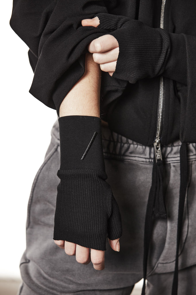 W5226 GLOVES UNISEX BLACK / GREY THOM KROM