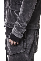 M B 58 used grey – Men’s blazer in washed grey cotton with shawl collar, two-button closure, and flap pockets. THOM KROM