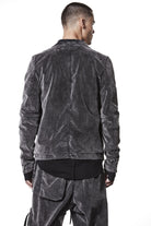 M B 58 used grey – Men’s blazer in washed grey cotton with shawl collar, two-button closure, and flap pockets. THOM KROM