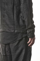 M B 67 Jacket - Black Woven Linen Lined Tailored Contemporary Men's - TEPHRA