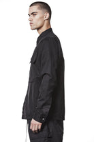 M H 175 Black Utility Shirt with Cargo Pockets – Long Sleeve Button-Up black MAN THOM KROM
