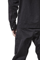 M H 175 Black Utility Shirt with Cargo Pockets – Long Sleeve Button-Up black MAN THOM KROM