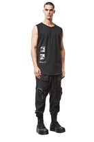 T3M P 1025 woven cargo trousers black