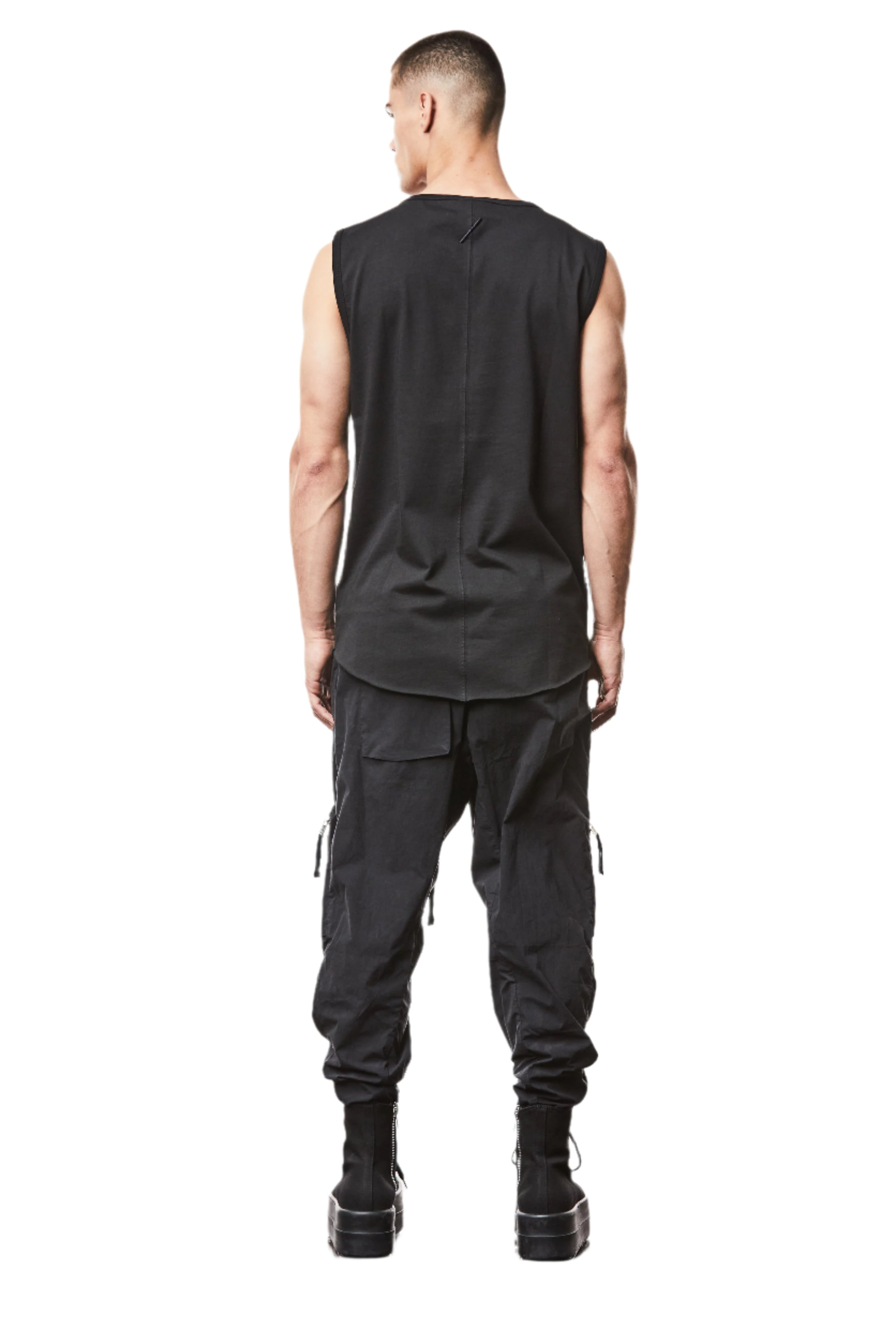 T3M P 1025 woven cargo trousers black