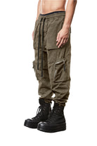T3M P 1025 woven cargo trousers olive night