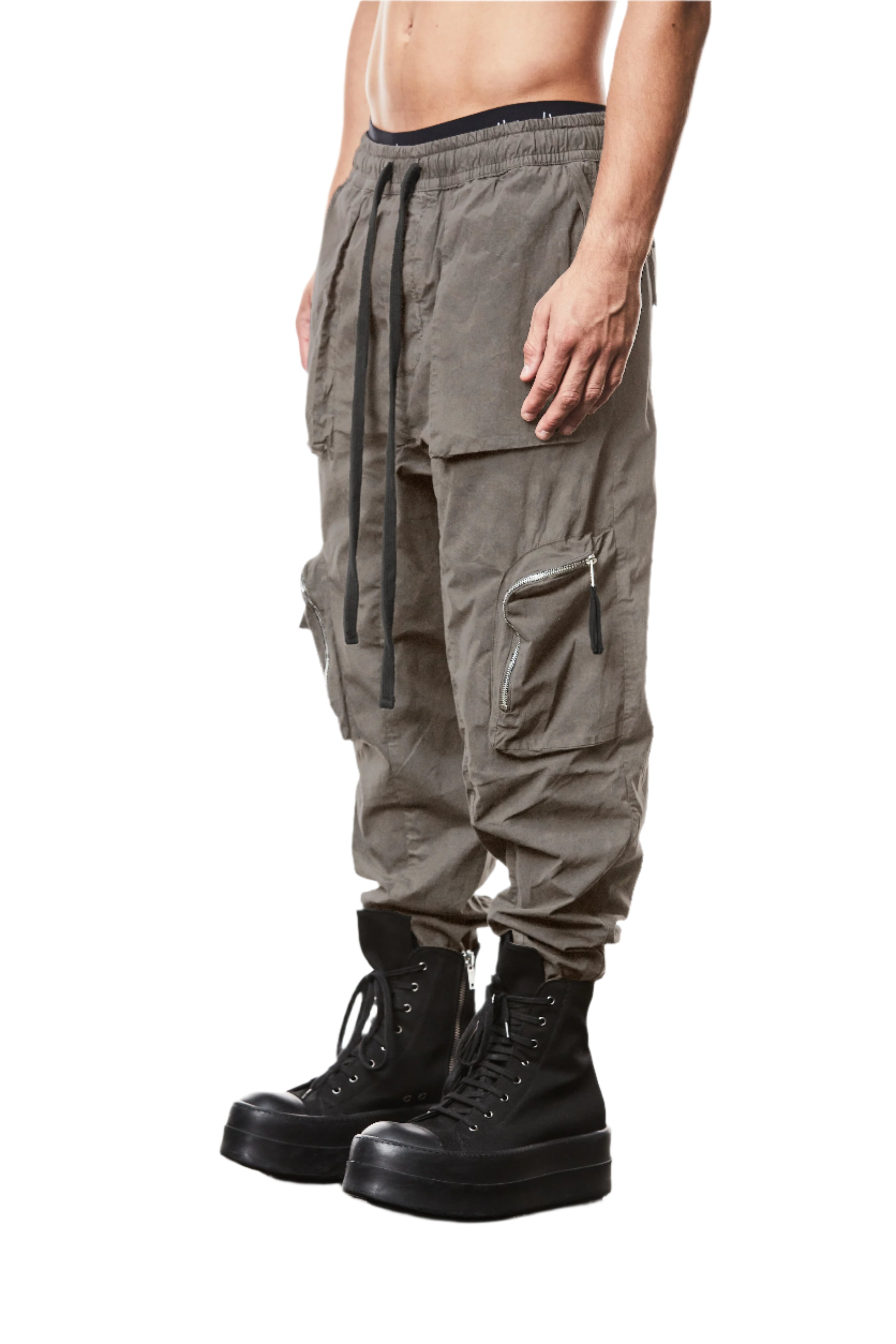 T3M P 1025 woven cargo trousers rock