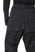 M P 14 Black Cargo Pants – Loose Fit with Oversized Pockets and Adjustable Belt Black Man THOM KROM