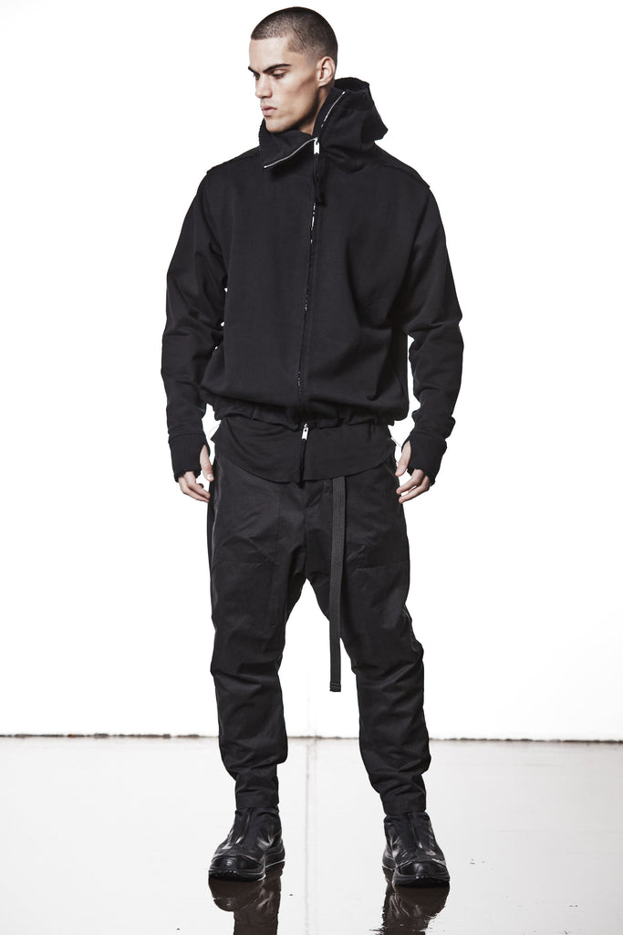 M P 14 Black Cargo Pants – Loose Fit with Oversized Pockets and Adjustable Belt Black Man THOM KROM