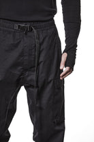 M P 15 Black Cargo Pants – Relaxed Fit with Utility Pockets and Elastic Cuffs Black Man THOM KROM