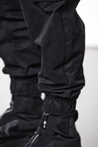 M P 15 Black Cargo Pants – Relaxed Fit with Utility Pockets and Elastic Cuffs Black Man THOM KROM