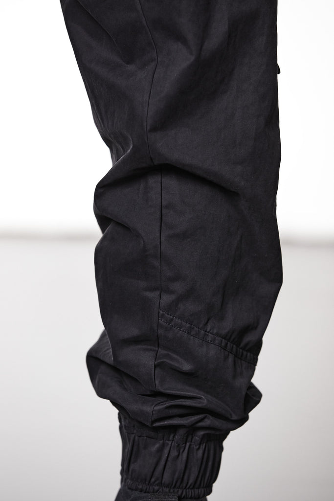 M P 15 Black Cargo Pants – Relaxed Fit with Utility Pockets and Elastic Cuffs Black Man THOM KROM