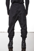 M P 15 Black Cargo Pants – Relaxed Fit with Utility Pockets and Elastic Cuffs Black Man THOM KROM