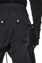 M P 26 Black Cargo Pants – Multi-Pocket Design with Elastic Waist and Cuffs Black Man THOM KROM