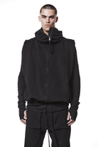 M SJ 684 – Zip Hoodie High Neck Oversized Fit Adjustable Hem Black Man, Hoodies, Hoodies, TEPHRA