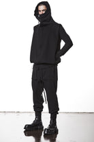 M SJ 684 – Zip Hoodie High Neck Oversized Fit Adjustable Hem Black Man THOM KROM