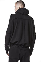 M SJ 684 – Zip Hoodie High Neck Oversized Fit Adjustable Hem Black Man THOM KROM