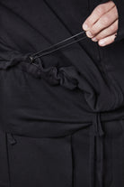 M SJ 684 – Zip Hoodie High Neck Oversized Fit Adjustable Hem Black Man THOM KROM