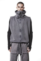 M SJ 684 – Zip Hoodie High Neck Oversized Fit Adjustable Hem Used Grey - Man THOM KROM