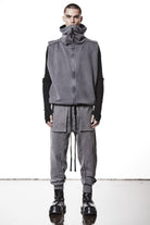 M SJ 684 – Zip Hoodie High Neck Oversized Fit Adjustable Hem Used Grey - Man THOM KROM