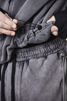 M SJ 684 – Zip Hoodie High Neck Oversized Fit Adjustable Hem Used Grey - Man THOM KROM