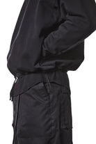 M SJ 690 Black High-Collar Zip Hoodie – Oversized Fit with Distressed Details Black Man THOM KROM