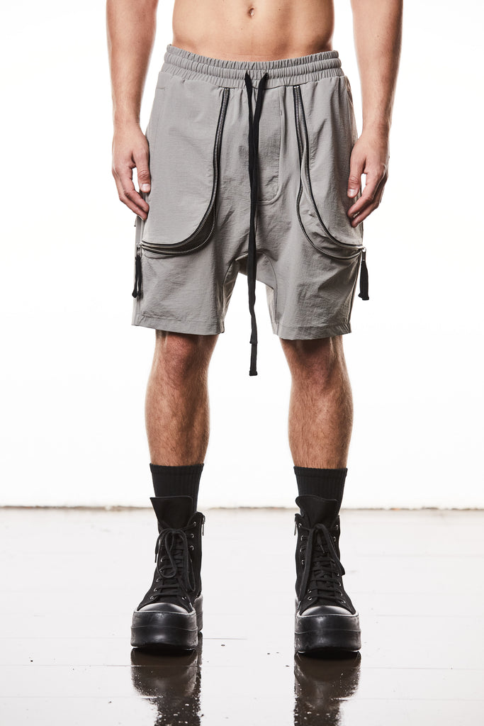 Stylish drop crotch shorts designed for comfort and modern fashion trends.