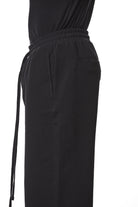 M ST 507 Black Wide-Leg Cropped Pants – Elastic Waist with Drawstrings and Back Pockets Black Man THOM KROM