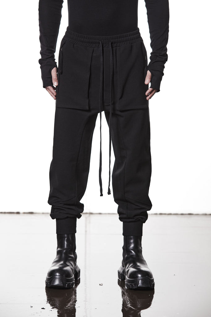 M ST 509 – Cargo Pants Multi-Pocket Long Drawstrings Elastic Waist Tapered Cuffs Black Man, Pants, Cargo Pants, TEPHRA