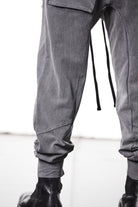 M ST 509 – Cargo Pants Multi-Pocket Long Drawstrings Elastic Waist Tapered Cuffs Used Grey -  Man THOM KROM