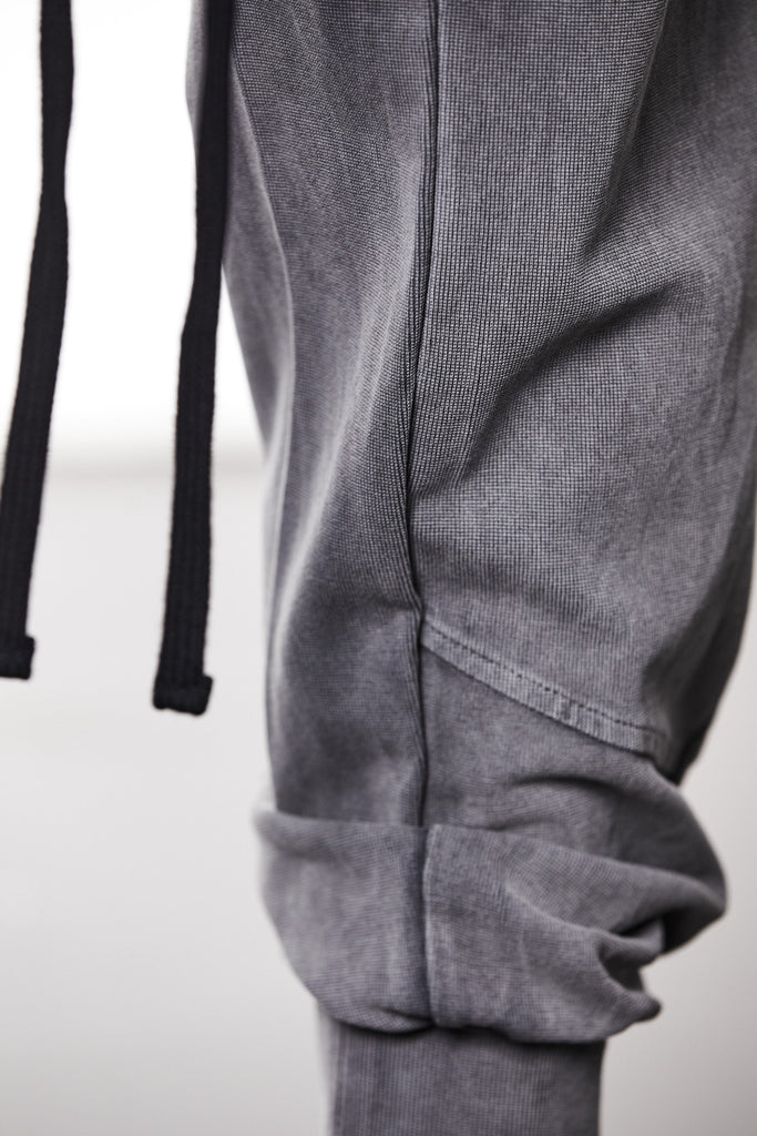 M ST 509 – Cargo Pants Multi-Pocket Long Drawstrings Elastic Waist Tapered Cuffs Used Grey -  Man THOM KROM